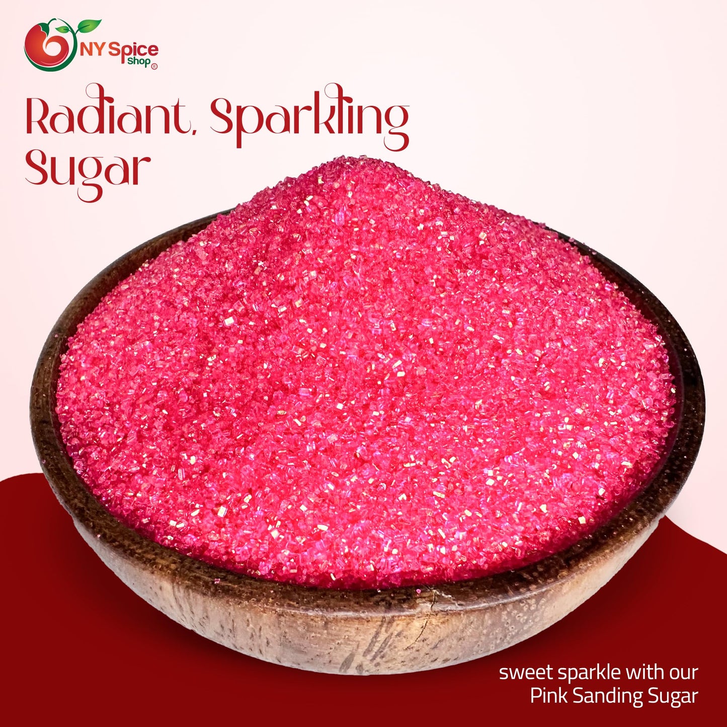 Ny Spice Shop Pink Sanding Sugar For Memorial Day - 3 Poundsweet Colorful Edible Sprinkles For Candy Dish - Chocolate Sprinkles