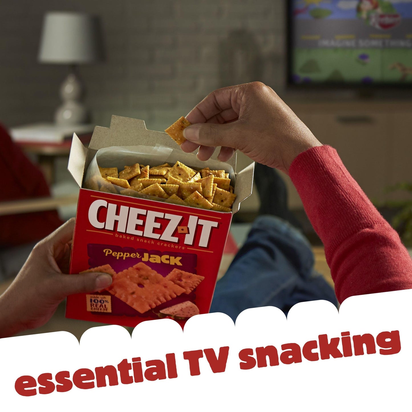 Cheez-It Cheese Crackers, Baked Snack Crackers, Office And Kids Snacks, Pepper Jack, 12.4Oz Box (1 Box)