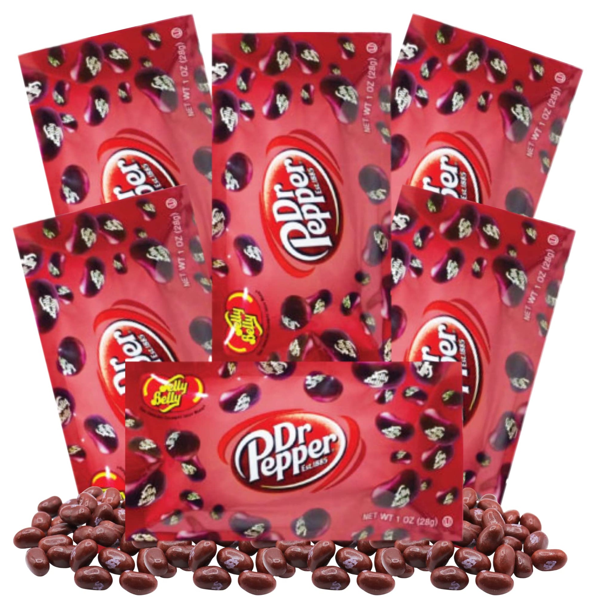 Needzo Dr Pepper Jelly Beans Basket Stuffer Kit  Soda Flavored Chewy Candies  Individually Packaged Single Serving Bags And Shareable Bag  Pack Of 6  1 Ounce Each
