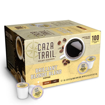 Caza Trail Coffee Pods  Blonde Roast  Single Serve (Packing May Vary)   100 Count (Pack of 1)