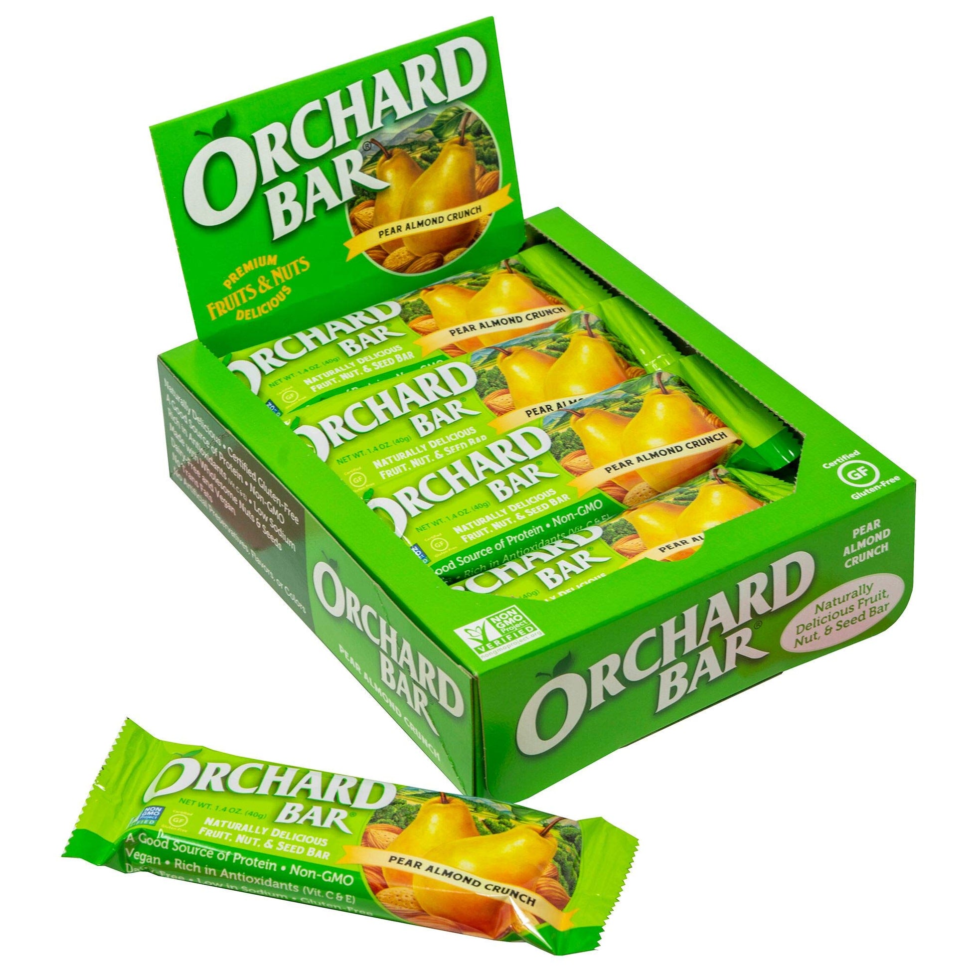 Orchard Bars Non-Gmo Fruit & Nut Bars, Pear Almond, 1.4 Oz, Pack Of 12