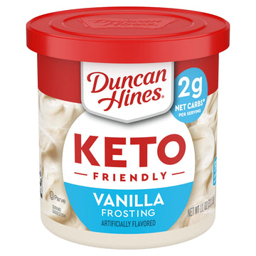 Duncan Hines Keto Friendly Vanilla Frosting, Gluten Free, Zero Sugar Added, 11 oz