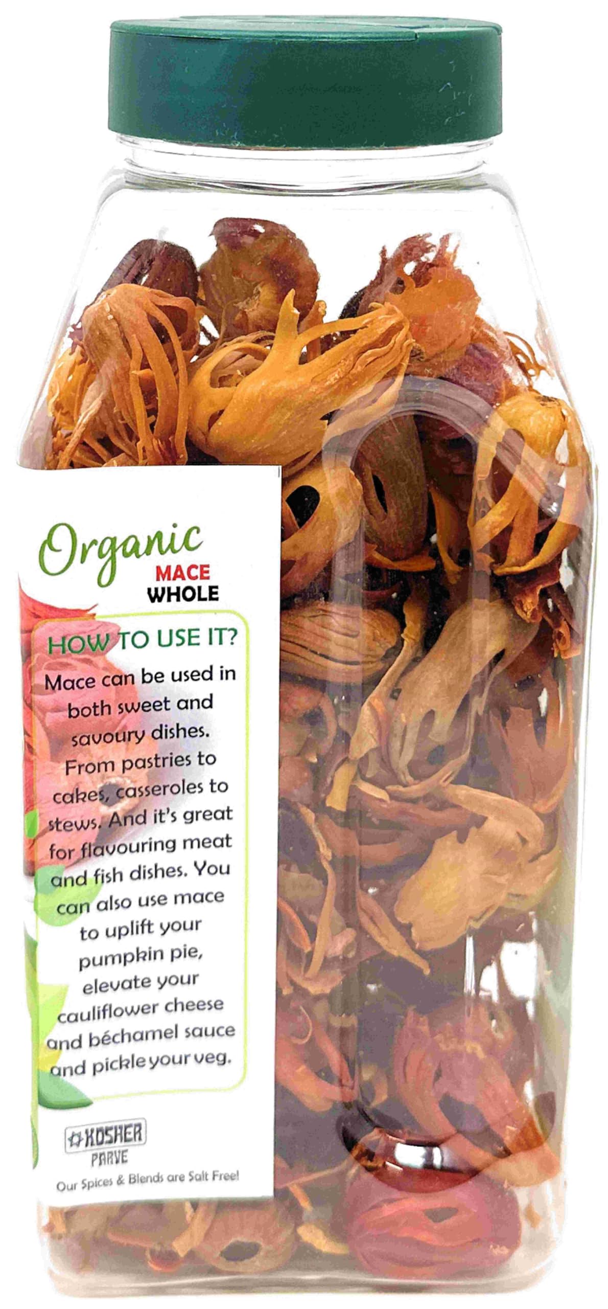 Rani Organic Mace Whole Spice, 3.5oz (100g) PET Jar, All Natural, Vegan, Gluten Friendly, NON-GMO, Kosher, USDA Certified Organic