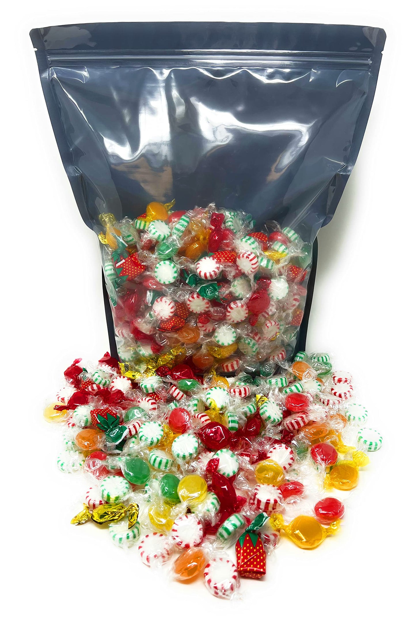 Assortit Holiday Hard Candy Assortment - Peppermint, Spearmint, Cinnamon, Butterscotch - 6 lbs Individually Wrapped