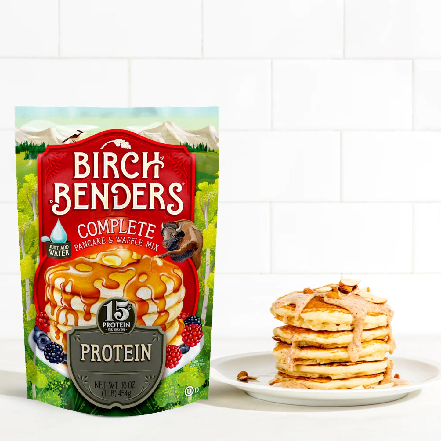 Birch Benders Pancake and Waffle Mix with Whey, Protein, 16 Oz