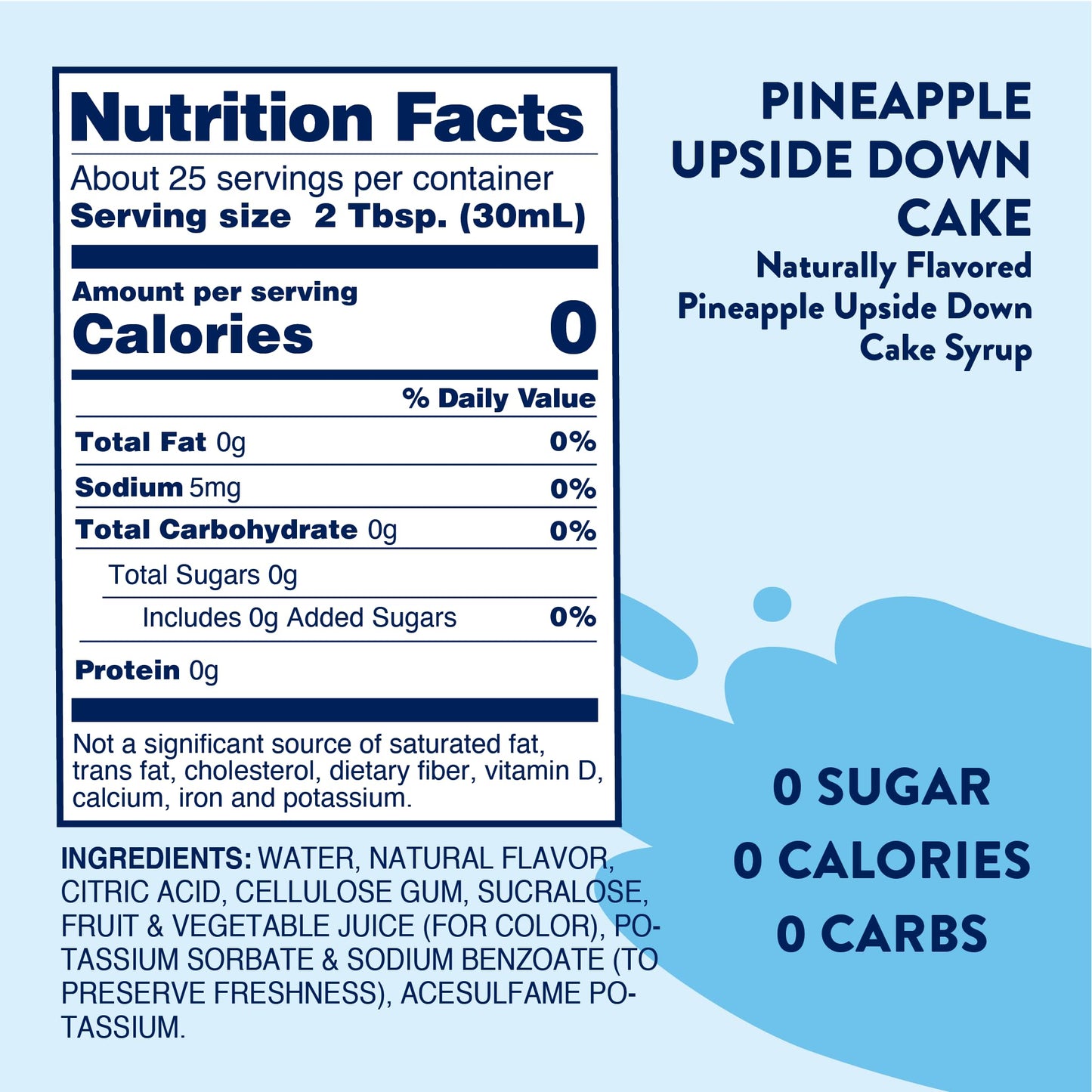 Jordans Skinny Syrups Sugar Free Coffee Syrup, Pineapple Upside Down Cake, 25.4 Fl Oz, Keto Friendly, Zero Calorie Flavoring