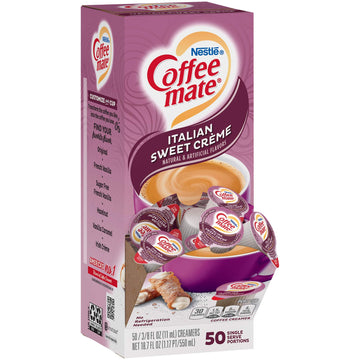 Coffee-mate 84652 Liquid Coffee Creamer, Italian Sweet Creme, 0.375 oz Cups, 50/Box