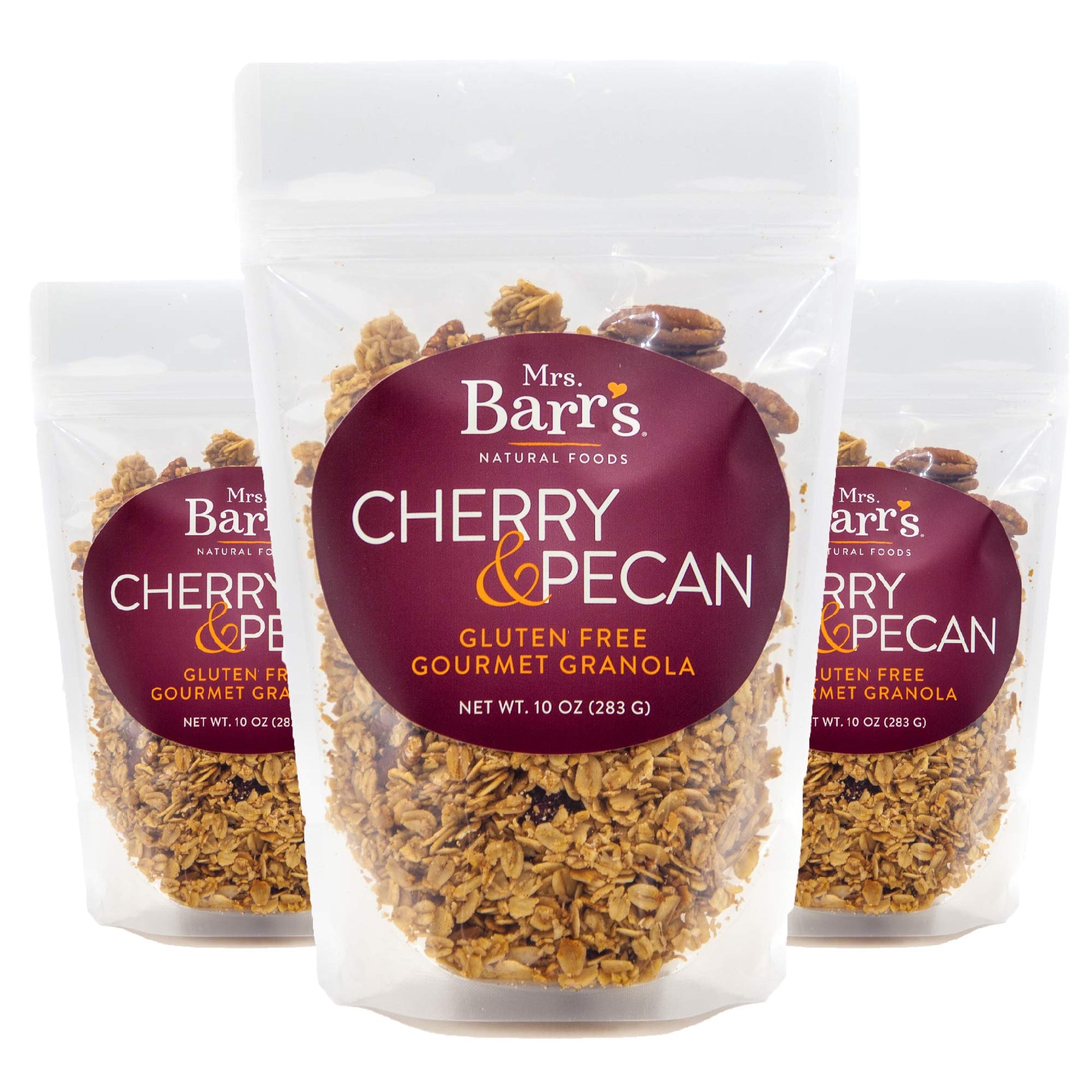 Mrs. Barrs Natural Foods Granola | Cherry & Pecan | Certified Organic Gluten Free Oats | Soft Texture | Small Batch | Gourmet Qu