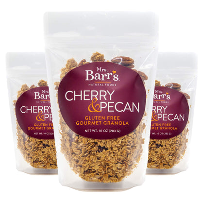 Mrs. Barrs Natural Foods Granola | Cherry & Pecan | Certified Organic Gluten Free Oats | Soft Texture | Small Batch | Gourmet Qu