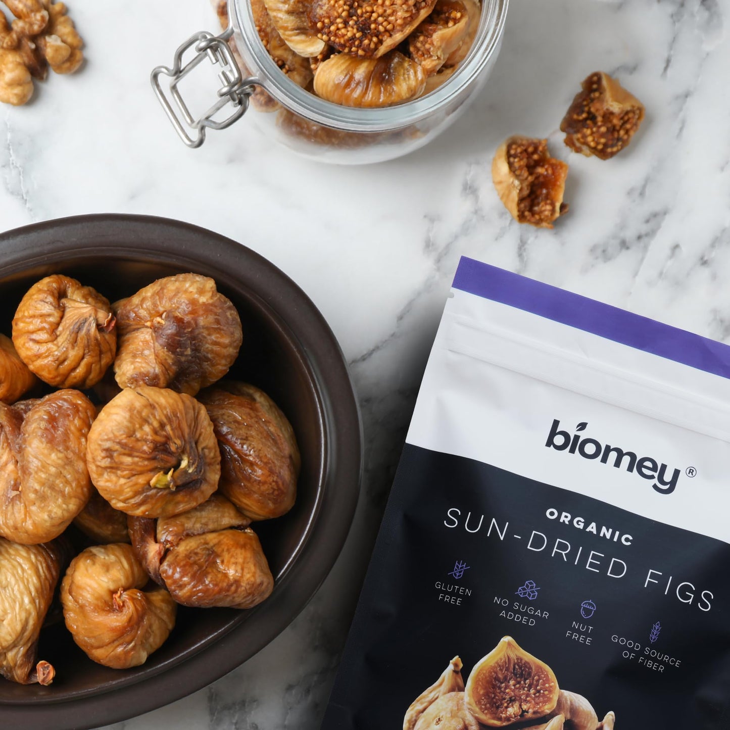 Biomey Organic Certified Sun-Dried Turkish Smyrna Figs 2.5 LBS | No Added Sugar - Unsulphured - Vegan Superfood Snack - Non-GMO - Healthy Superfood Snack - Product of Turkey