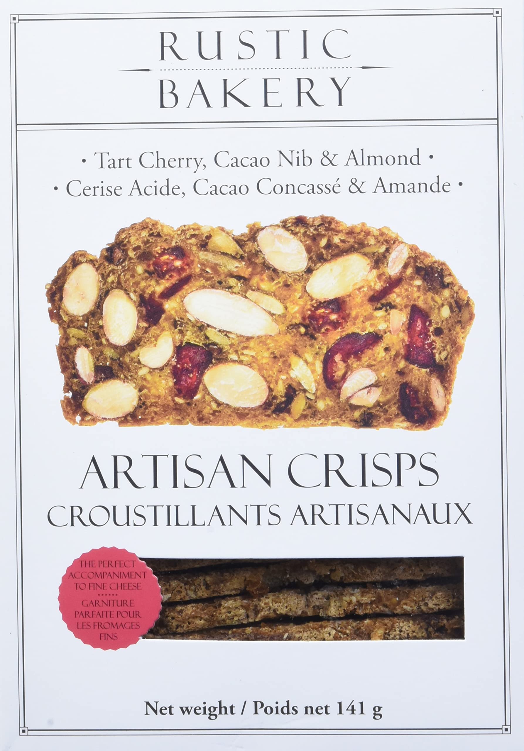 Rustic Bakery Crisps Tart Cherry Cacao Nib Almond, 5 Ounce, Pack of 1