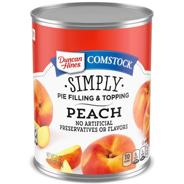 Duncan Hines Comstock Peach Pie Filling and Topping, Thanksgiving Baking, 21 oz. (Pack of 8)