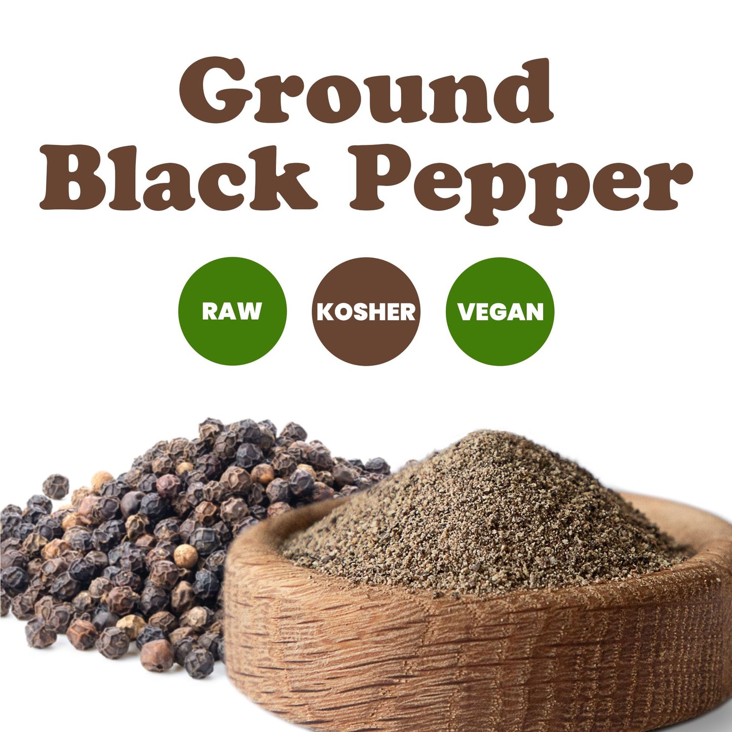 Food To Live Ground Black Pepper 2 Pounds - 100% Pure, The Essential Spice For Flavorful Cooking, Grilling & Baking, Vegan, Kosh