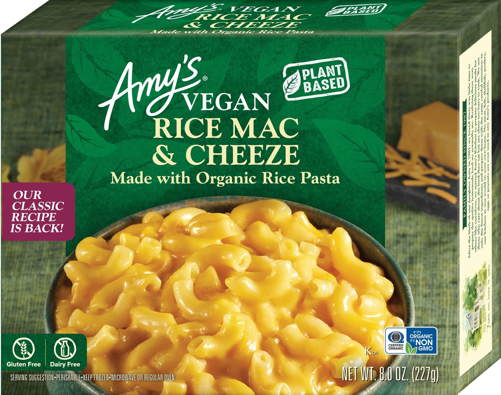 Amys Frozen Meals, Mac & Cheeze, Dairy Free & Gluten Free