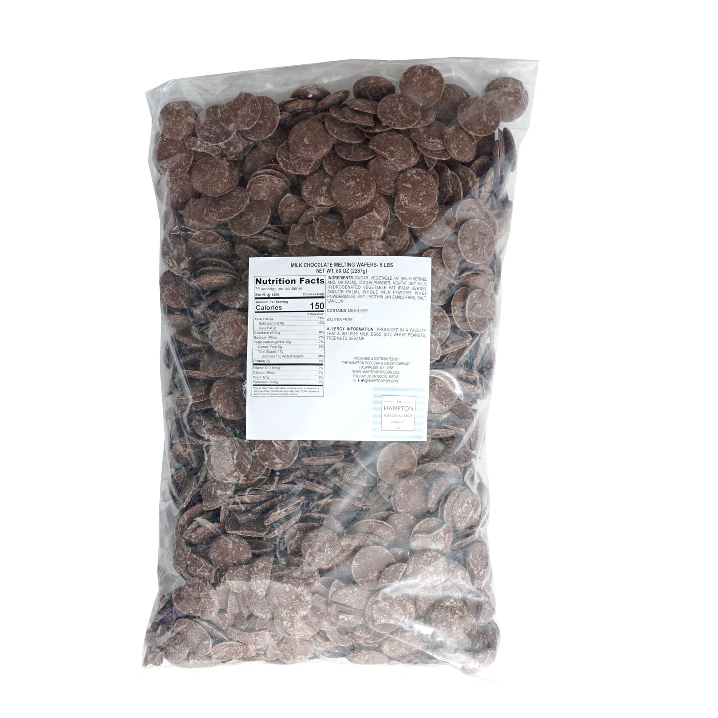Milk Chocolate Melting Wafers, 5 Pound Bulk Bag, Chocolate, Melting Chocolate Candy Discs For Baking, Dipping, Decorating, Bulk