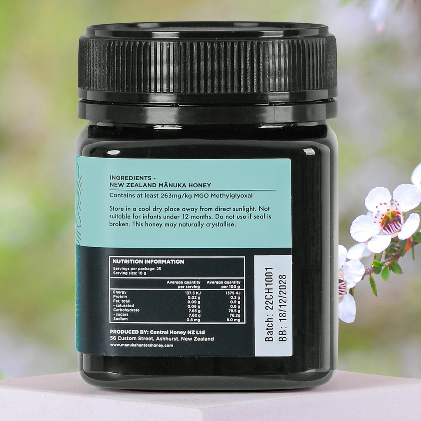 Manuka Hunters Manuka Honey - UMF 10+/MGO 263+ - 100% Pure - 8.8oz Jar - Gluten & Dairy Free - Ideal for Tea & Baking