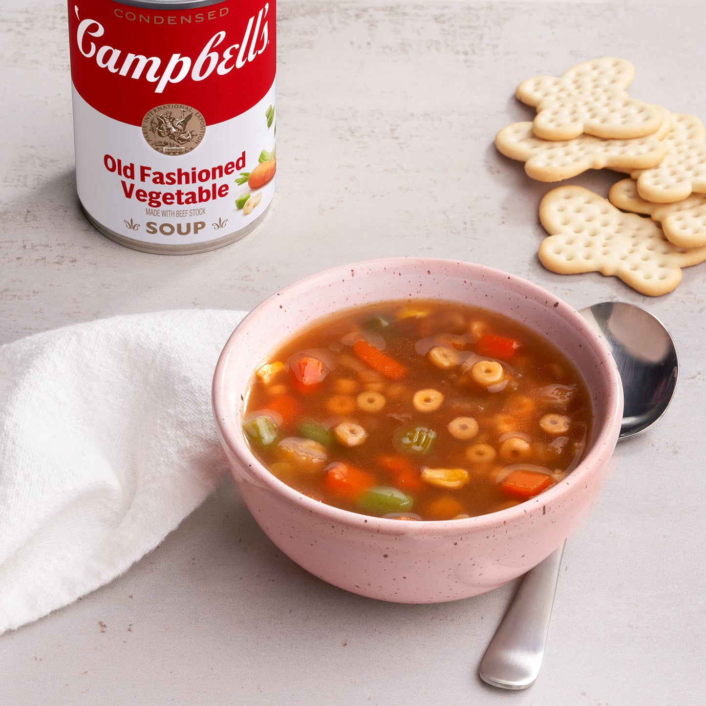 Campbell s Condensed Old Fashioned Vegetable Soup With Beef Stock, 10.5 oz Can (12 Pack)