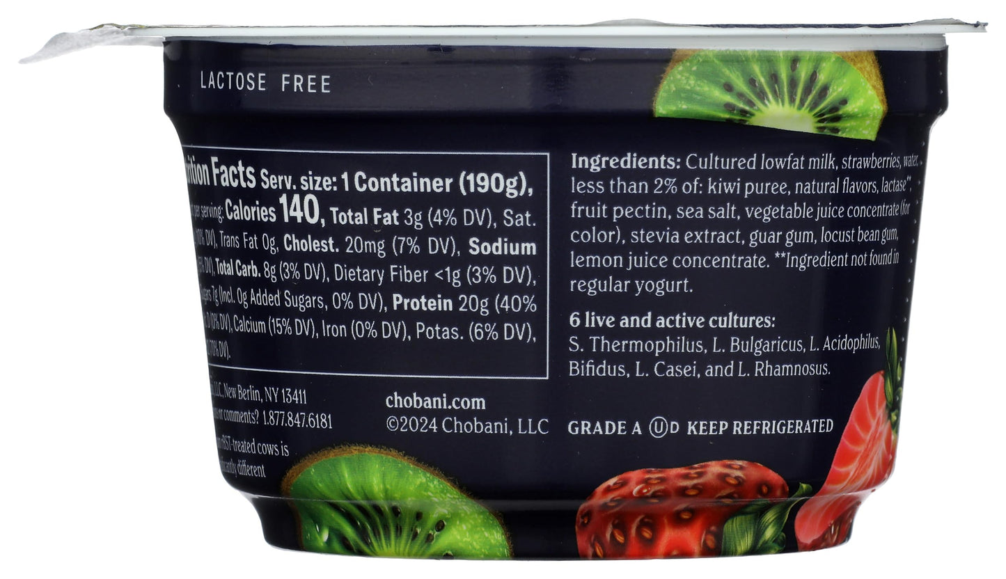 Chobani 20g Protein Lowfat Greek Yogurt Strawberry Kiwi 6.7oz
