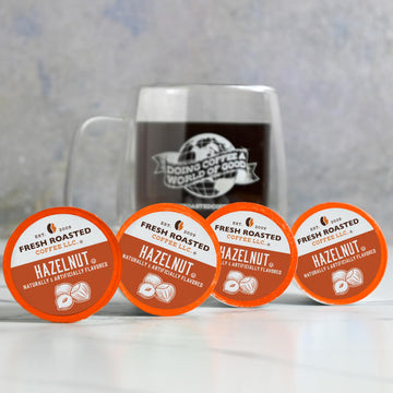 Fresh Roasted Coffee, Hazelnut, Flavored Coffee Pods, 96 Count