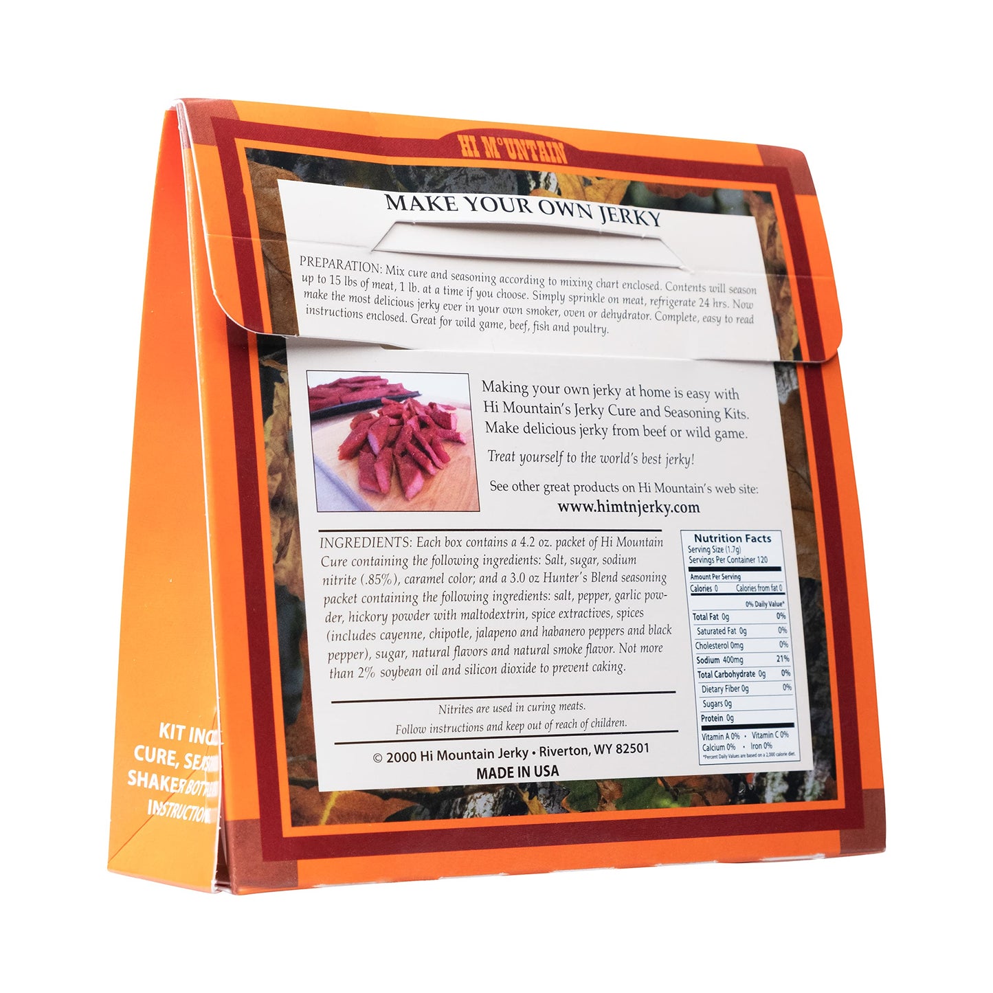Hi Mountain Jerky Seasoning And Cure Kit | Hunters Blend | Create Savory Homemade Beef Jerky | Great For Beef, Deer, Elk, & Venison | Mix Will Season Up To 15Lbs. Of Meat (1 Box)
