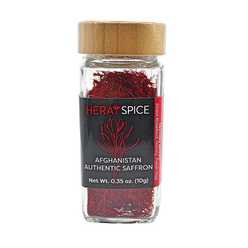 Heray Spice Saffron Threads - Premium All Red, Grade A+ Super Negin, 10g Non-GMO, Sunlight Processed for Tea, Rice, and Desserts