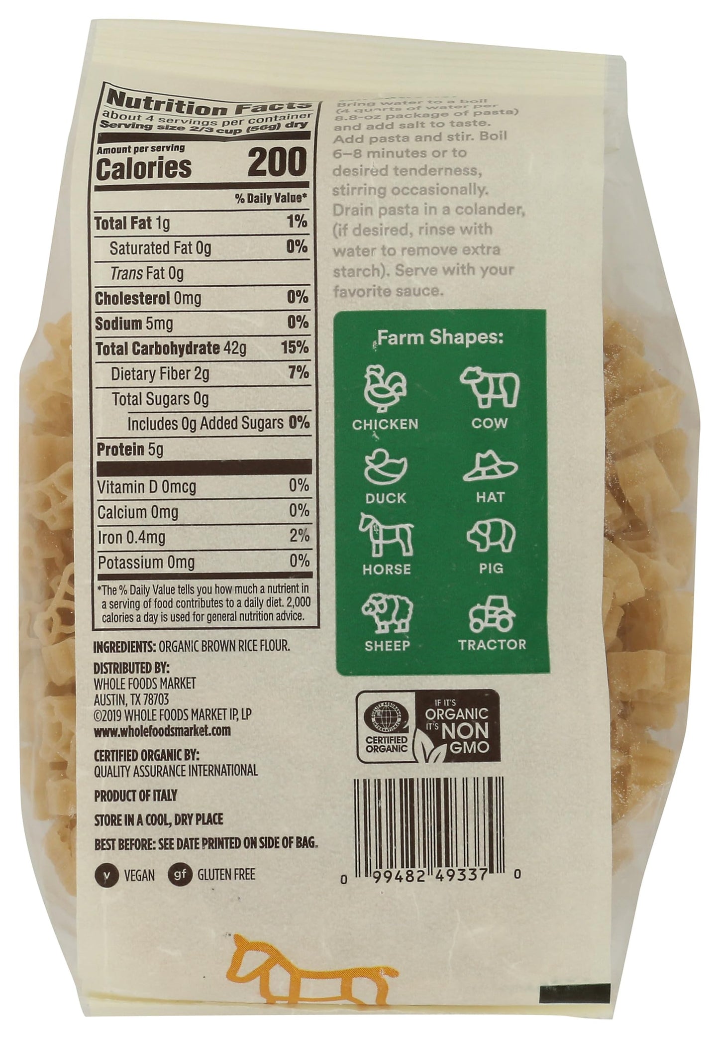 365 by Whole Foods Market Organic Farm Animals & Tractors Pasta, 8.8 Ounce