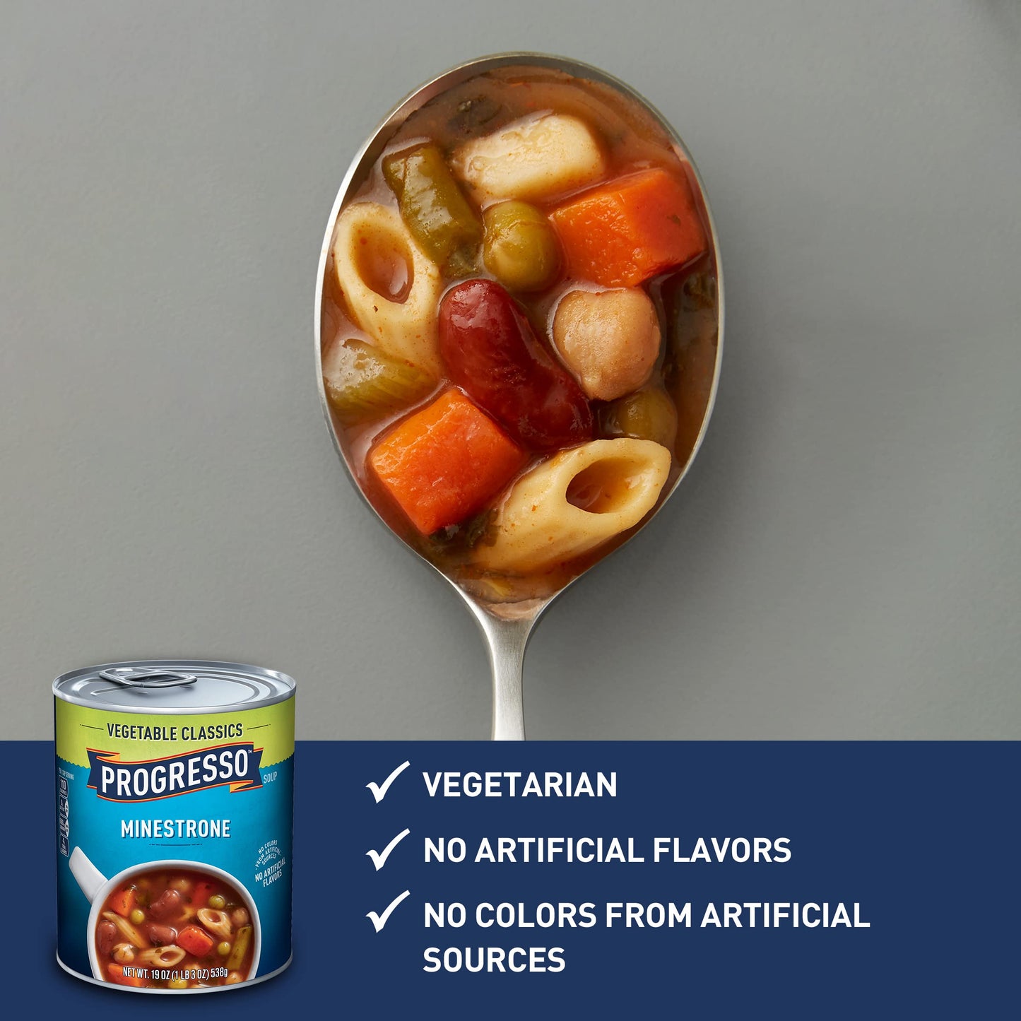 Progresso Minestrone Soup, Vegetable Classics Canned Soup, 19 oz (Pack of 12)