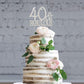 Crystal Creations 40 Cake Topper - Premium Silver Metal, Sparkly Rhinestone, 1 Count