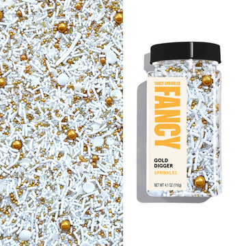 Fancy Sprinkles Gold Digger Sprinkles Real Sugar, For Ice Cream, Cookies, Cakes, Cupcakes, Dessert Decorating Sprinkles (0.5c)