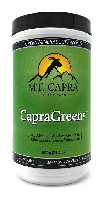 Mt. Capra Since 1928 Capragreens | Superfood Concentrate With Chlorella, Organic Spirulina, Goat Milk Minerals, Veggies, And Fla