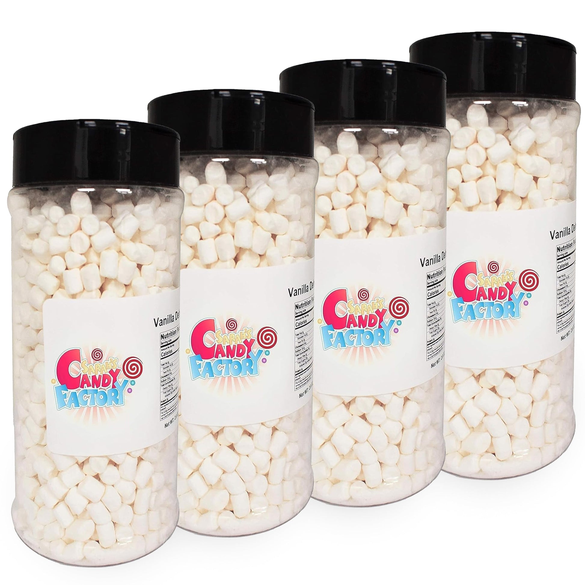 Sarah's Candy Factory Variety Dehydrated Marshmallow Bits, Vanilla Marshmallows in Jar, Assorted Marshmallows in Jar (Vanilla-Va