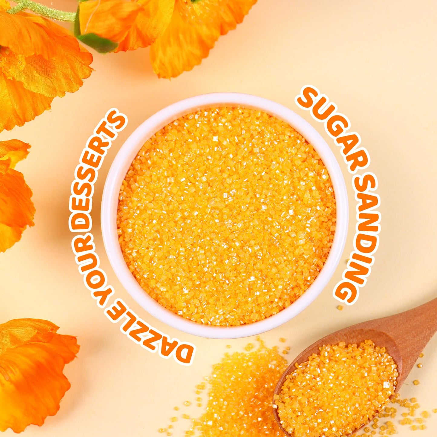 Yellow Sprinkles For Cake Decorating, 4.02Oz Yellow Sanding Sugar Sprinkles, Edible Glitter Sprinkles For Cupcake Toppers Baking