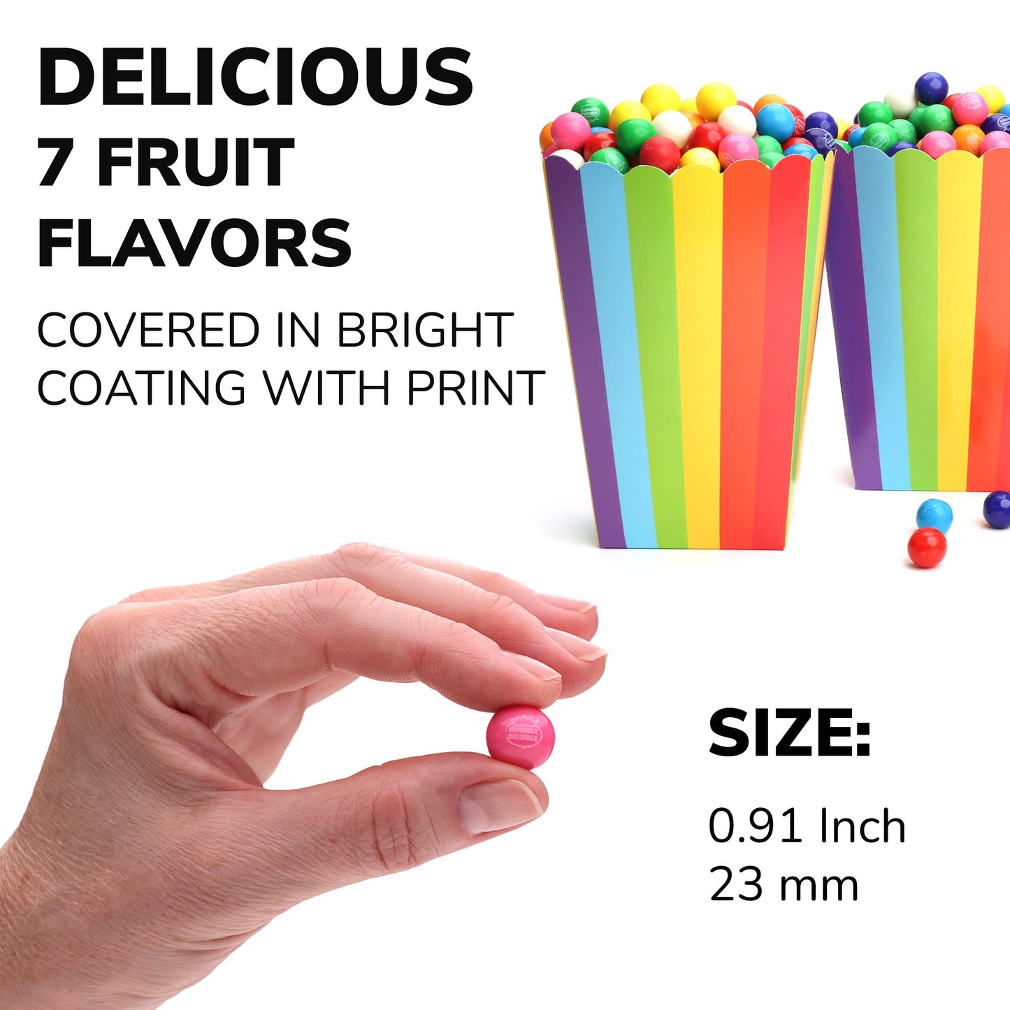 Global Gumball Gumballs for Vending Machine - 110 ct Assorted Bubble Gum Balls, 0.91 Inch, 1.7 LB Bulk Chewing Gum
