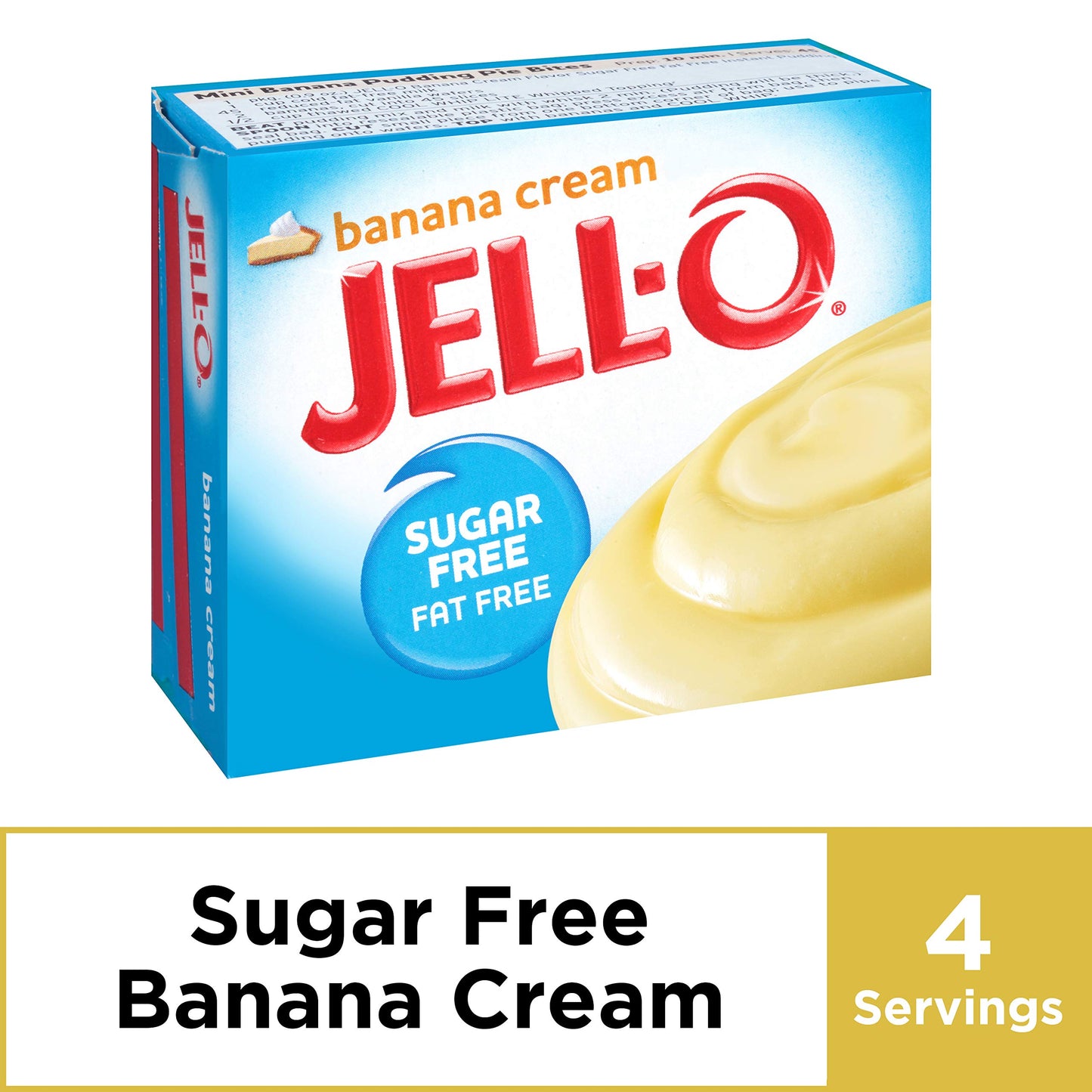 Jell-O Instant Banana Pudding & Pie Filling, Sugar-Free, Fat Free, 0.9 oz Boxes, Pack of 6