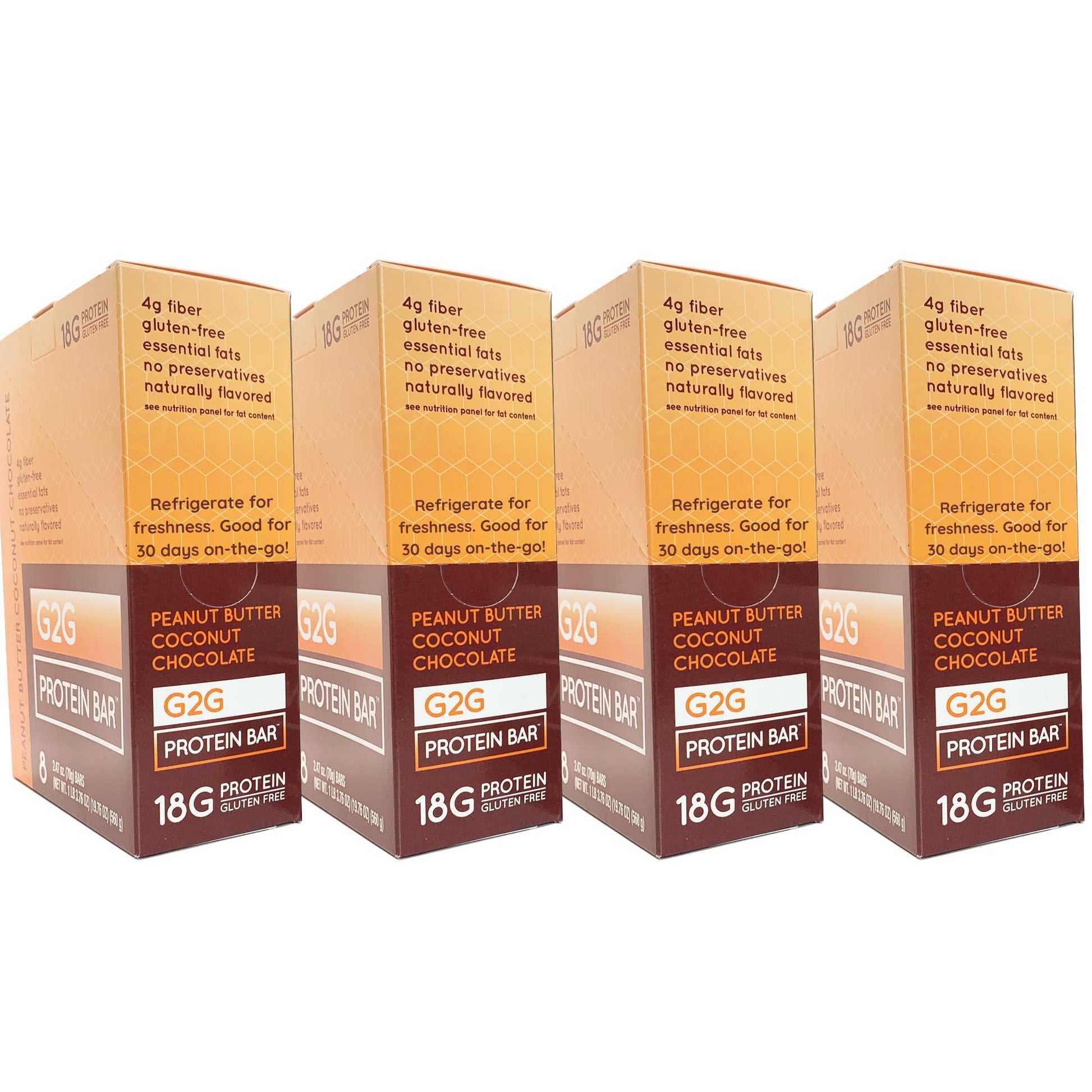 G2G Protein Bar, Peanut Butter Coconut Chocolate, Real Food, Refrigerated for Freshness, Whey Protein Isolate, Healthy Snack, De