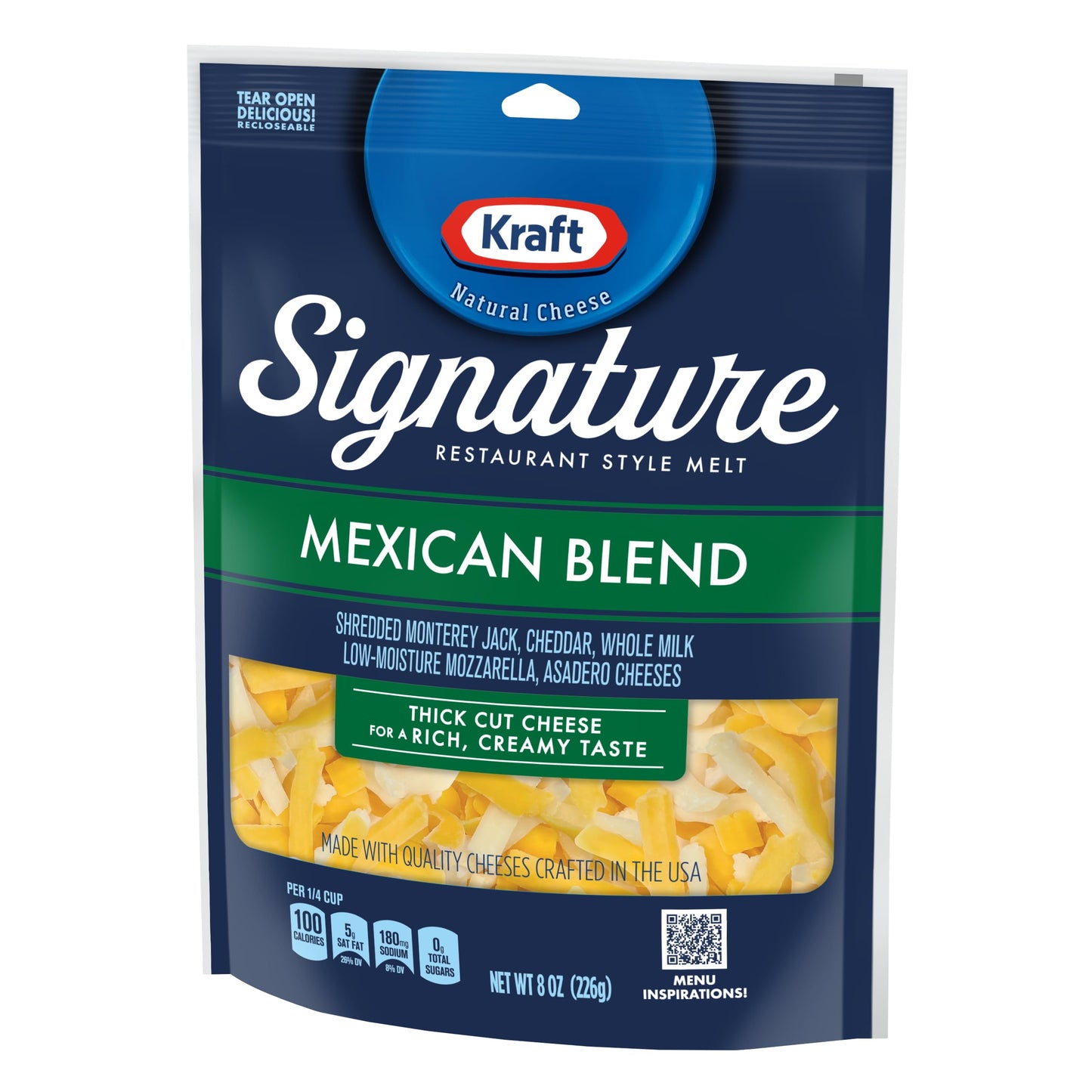 Kraft Signature Thick Shreds Mexican Blend Cheese 8 oz Bag