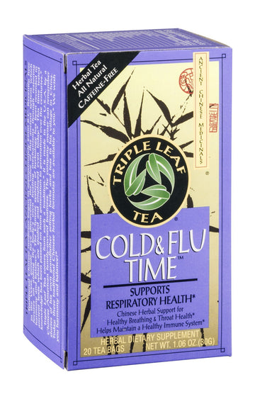 Triple Leaf Tea Cold Flu Time Tea, 20 Tea Bags Per Box (Pack Of 3 Boxes)