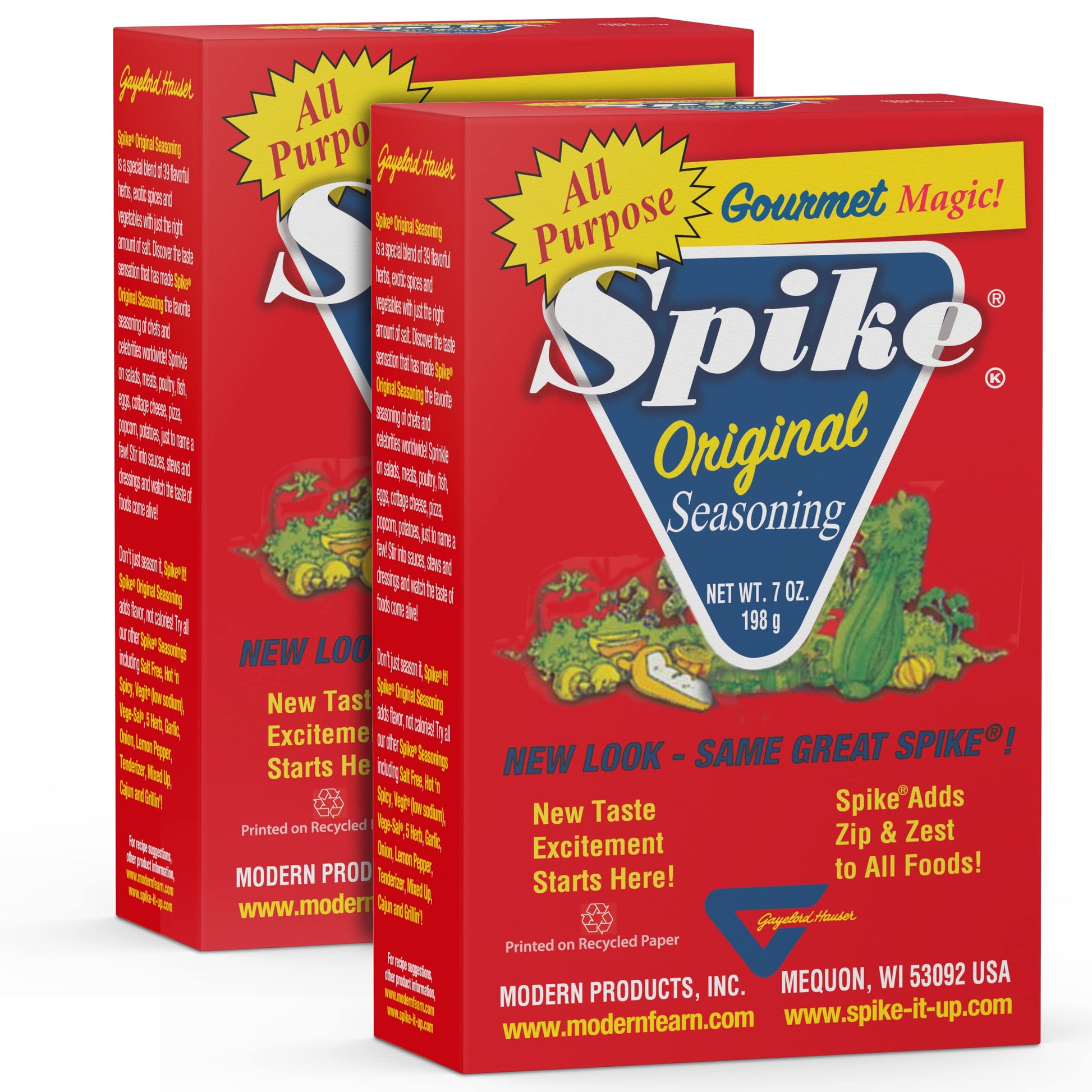 Spike Seasoning, Original Gourmet Magic Seasoning Salt Blend - Seasonings And Spices For Cooking, Popcorn Seasoning, All-Purpose Seasoning For More Flavorful, Healthy Meals, 7 Oz (Pack Of 2)