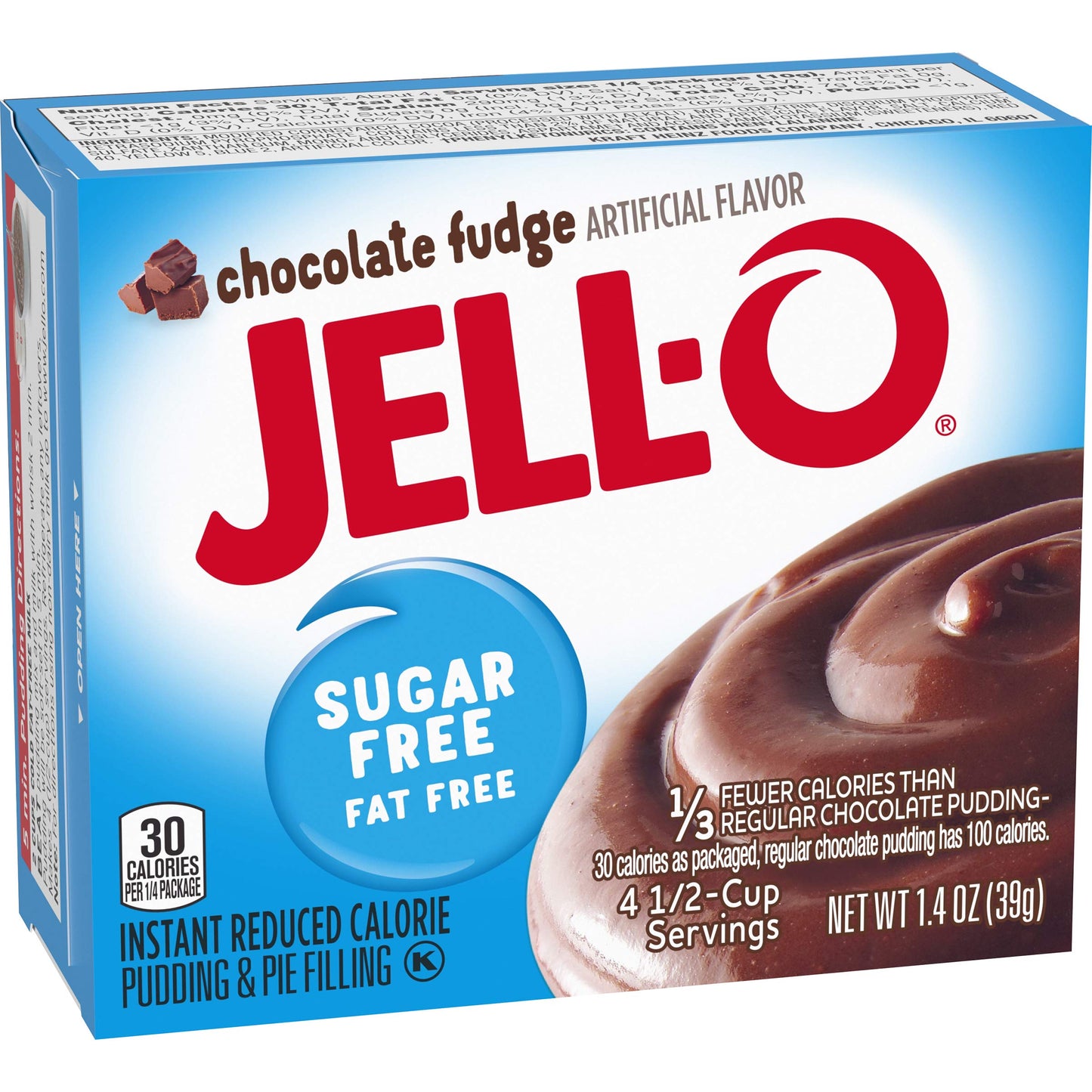 Jell-O Chocolate Fudge Instant Pudding & Pie Filling Mix, Sugar Free & Fat Free, 1.4 oz Box, Pack of 24