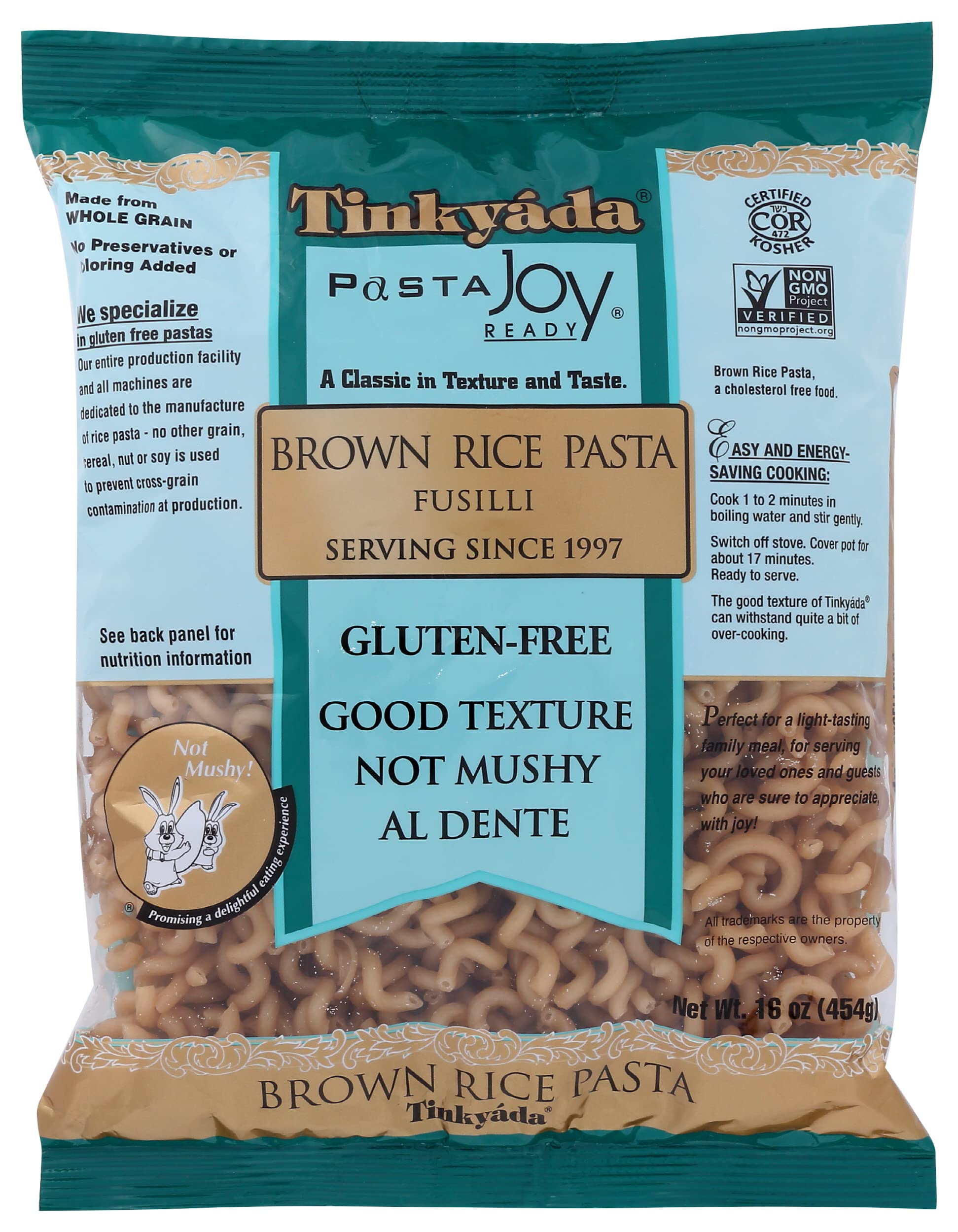 Tinkyada Brown Rice Pasta, Fusilli, 16 Ounce (Pack Of 12)