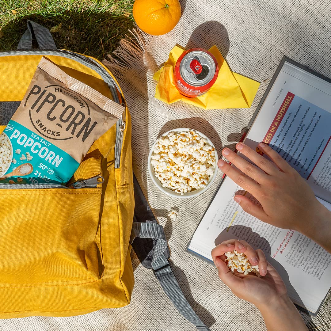 Pipcorn Mini Heirloom Popcorn - Sea Salt, 1oz Pack of 24 - Gluten Free Healthy Snack