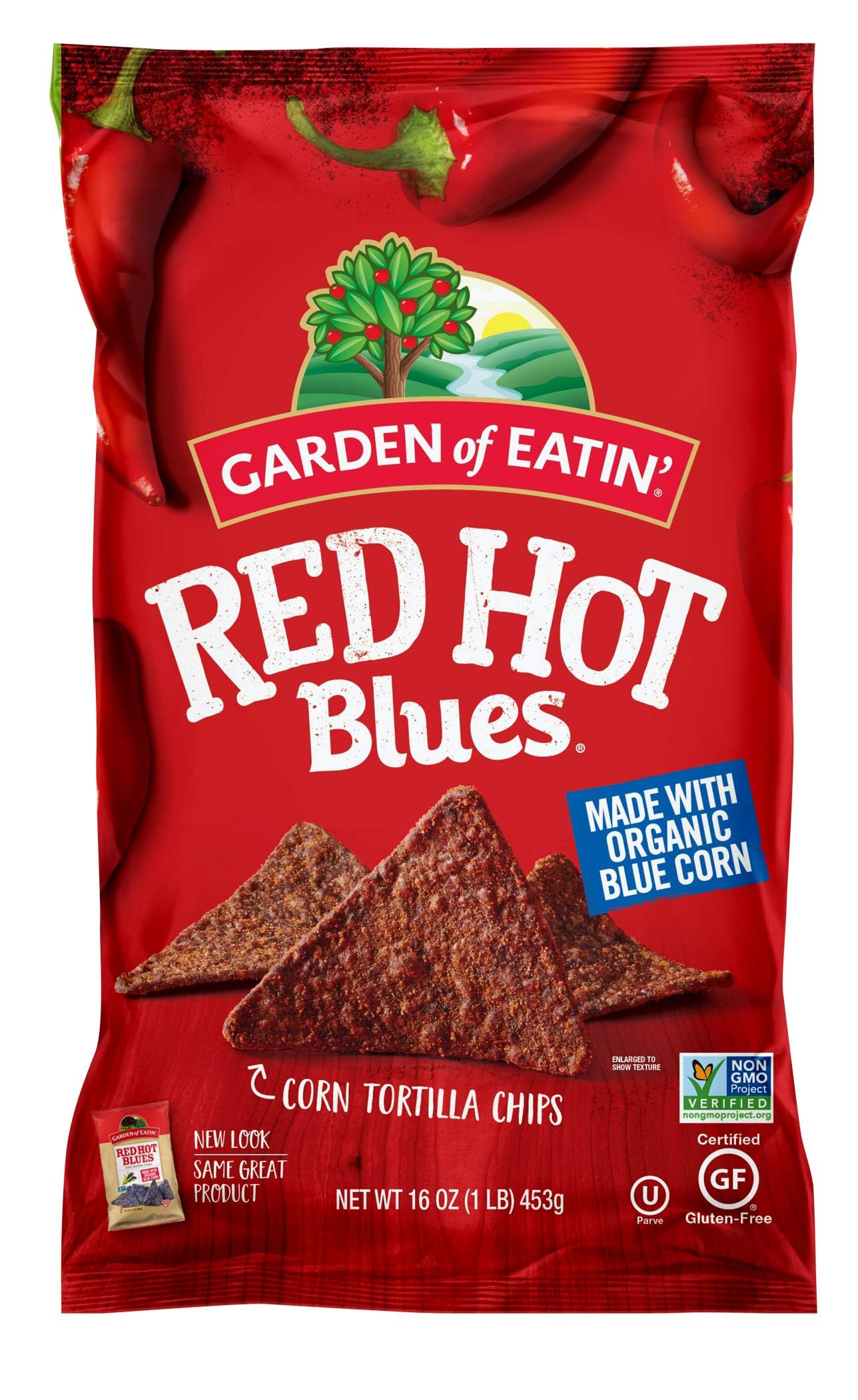 Garden Of Eatin' Corn Tortilla Chips, Red Hot Blues, 16 Oz (Pack Of 12) (Packaging May Vary)