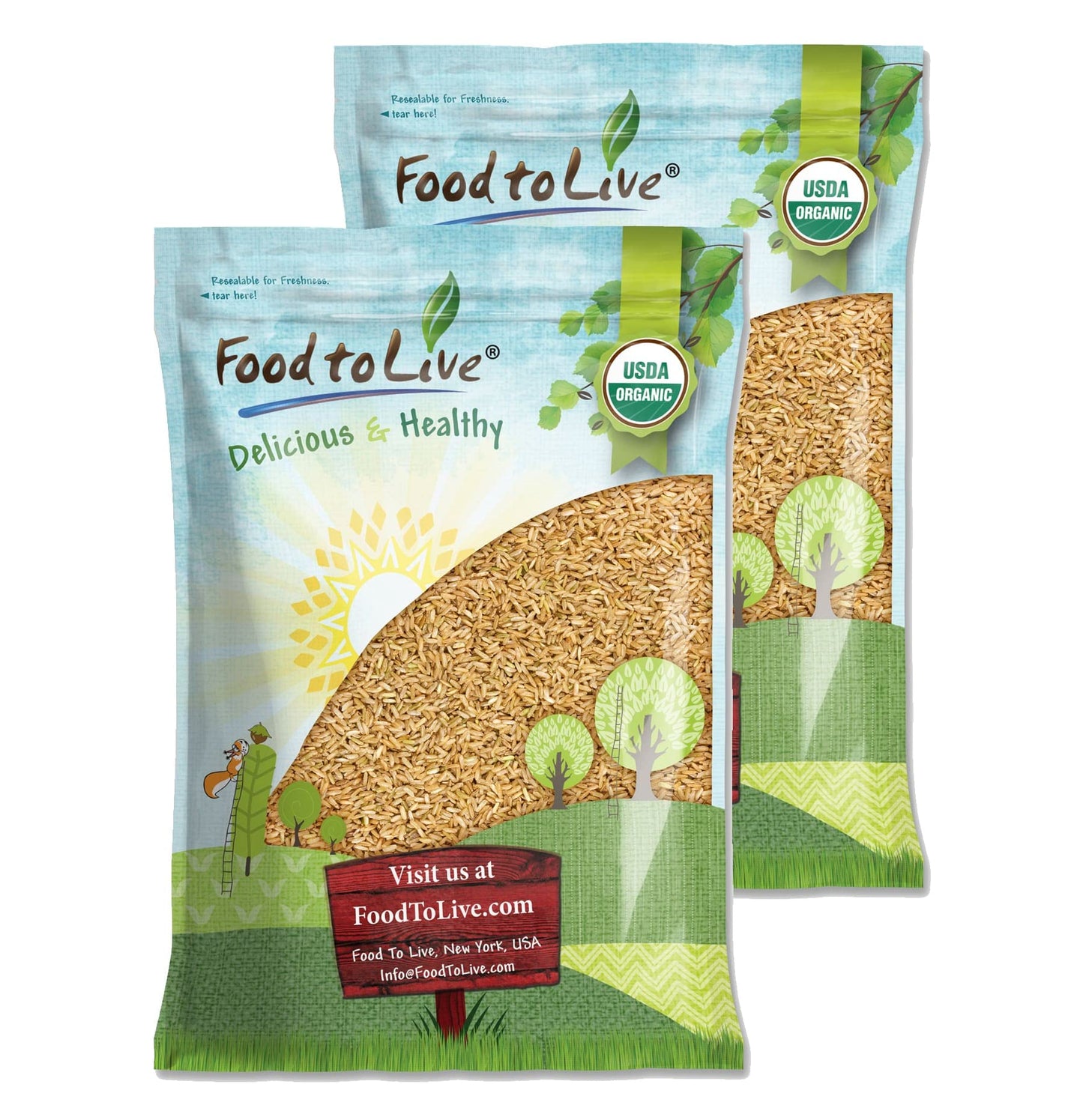 Food to Live - Organic Brown Basmati Rice, 16 Pounds Non-GMO, Whole Grain, Long-Grain Rice Variety, Fragrant, Kosher, Vegan, Bul