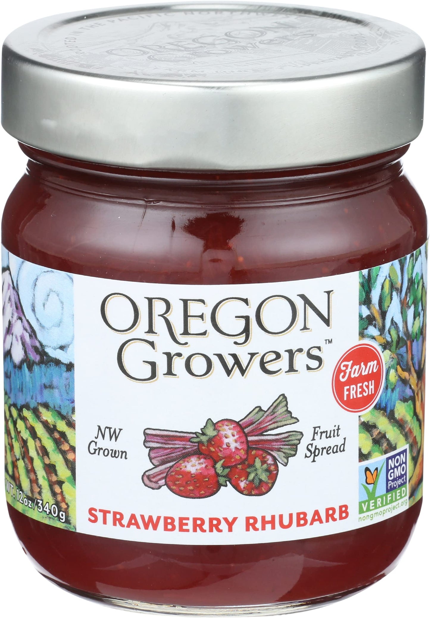 Oregon Growers Strawberry Rhubarb Fruit Spread - Strawberry Rhubarb Jam, Strawberry Jam, Rhubarb Jelly, Strawberry Rhubarb, Stra