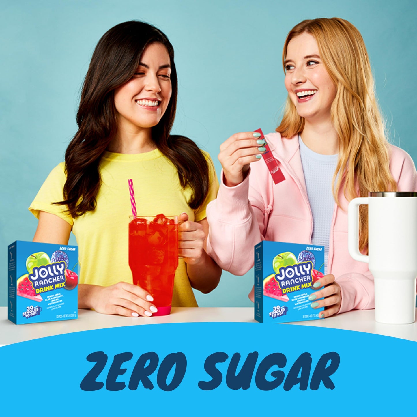 Jolly Rancher Singles To Go Variety Pack, Powdered Drink Mix, Zero Sugar, Low Calorie, Includes 4 Flavors: Green Apple, Blue Ras
