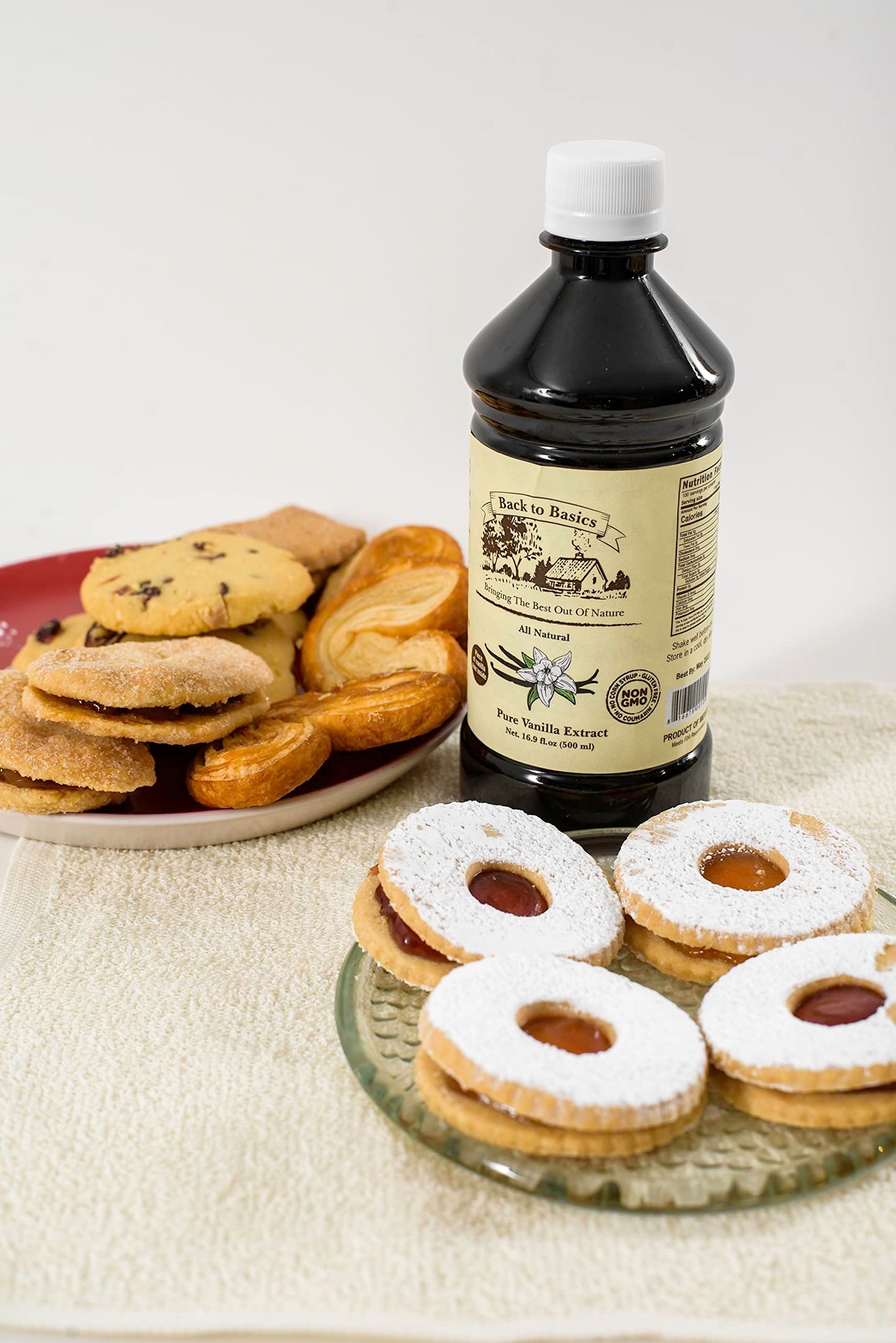 BACK TO BASICS Pure Vanilla Extract - 16 oz - All Natural Mexican Vanilla for Cooking and Baking