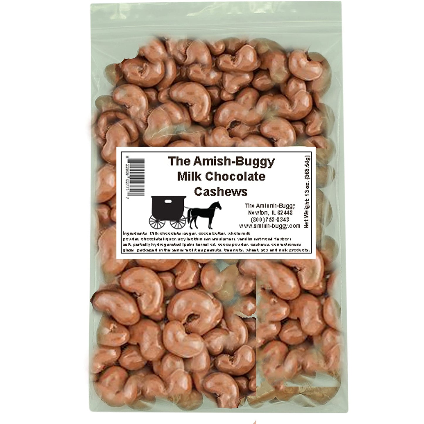 The Amish-Buggy (A Division Of Arndts Fudgery) Milk Chocolate Covered Cashews, 13 Ounce