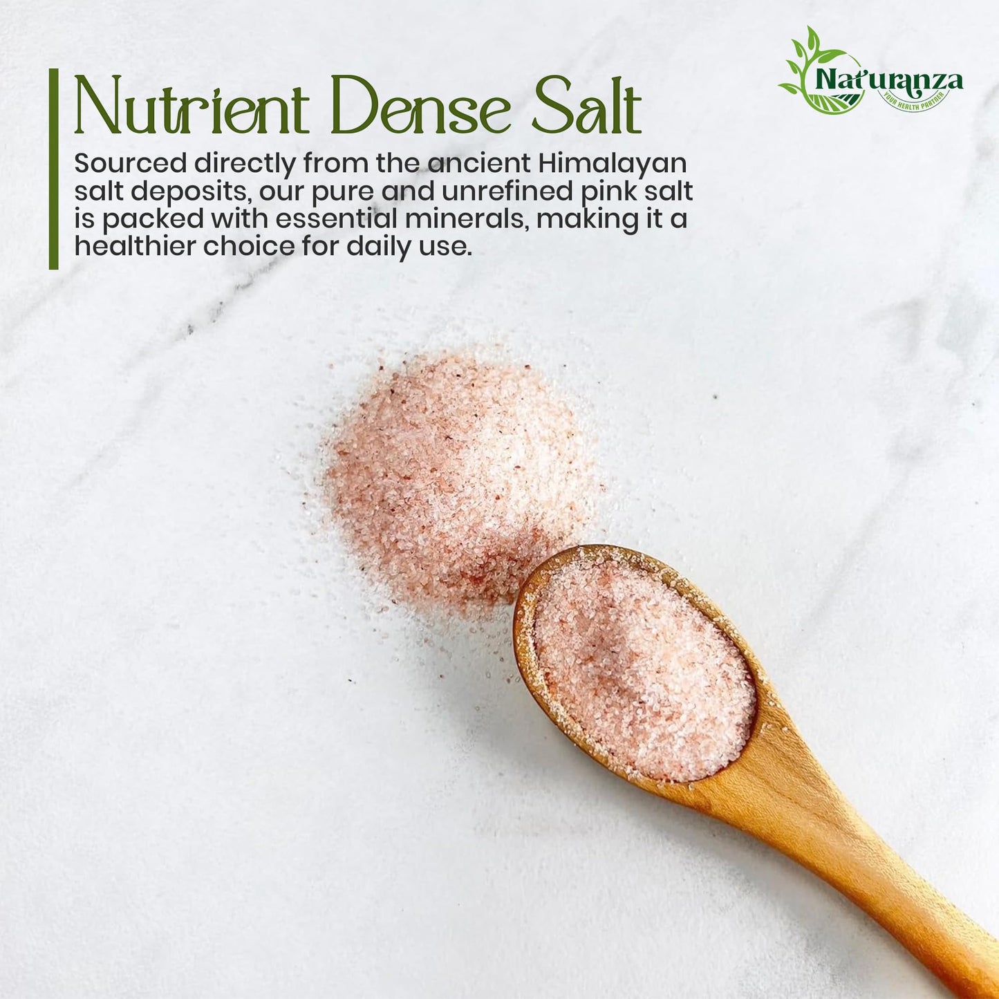 Naturanza Himalayan Pink Rock Salt Fine Grain, 52.9 OZ, Organic, Non-GMO, Gluten-Free, Keto-Friendly, Kosher Compliant