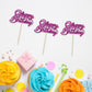 24Pcs Happy Birthday Cupcake Toppers Purple Glitter Birthday Cupcake Food Picks For Celebrating Happy Birthday Party Cake Decora