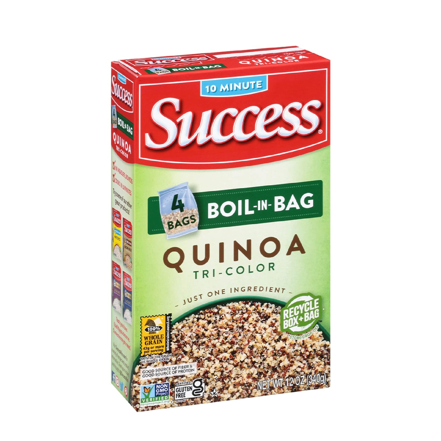 helpful Boil-In-Bag Quinoa, Quick Tri-Color Quinoa, 12-Ounce Box